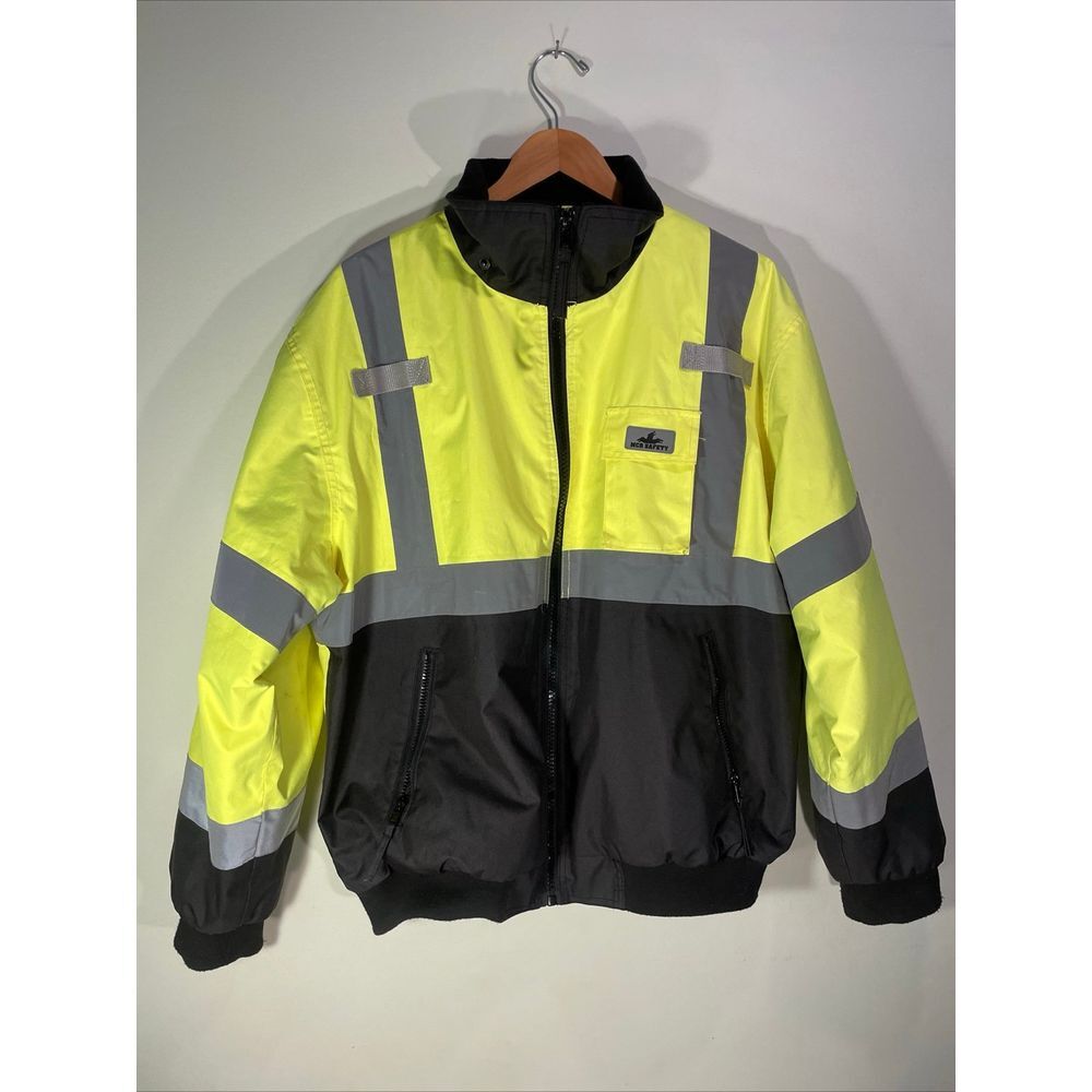 Hi-Vis Insulated Safety Bomber Reflective Jacket with Warm Liner ROAD WORK